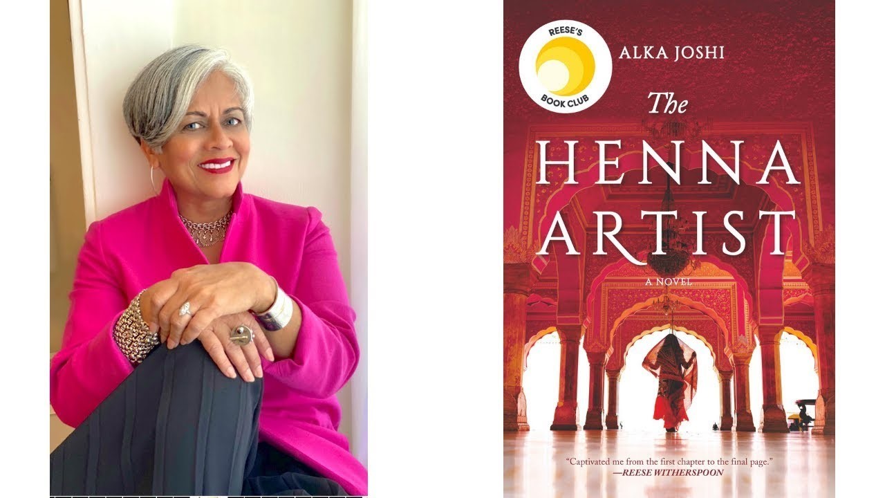 Alka Joshi photo and "The Henna Artist" book jacket